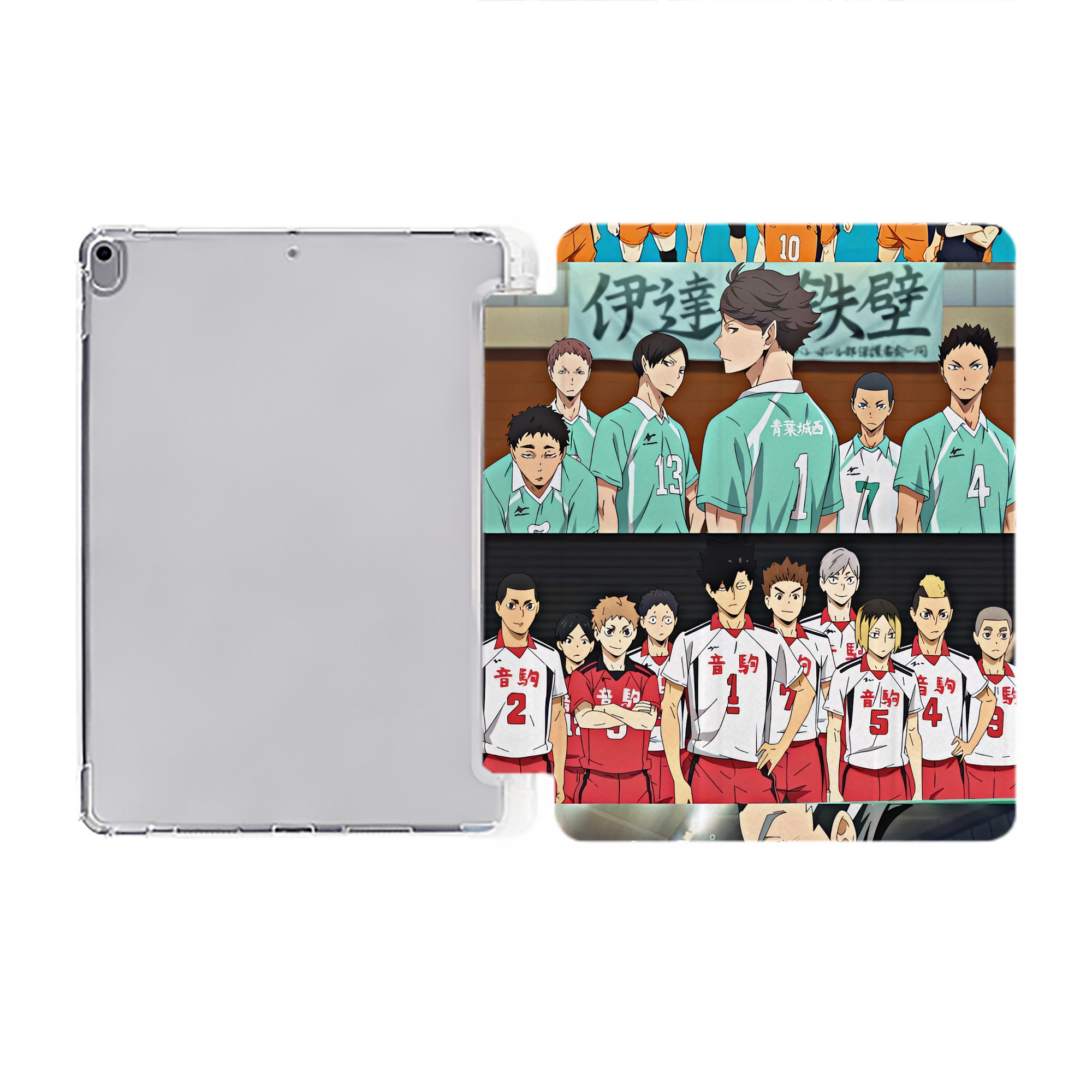 （画像用） ハイキュー!! Haikyu!! IPad ケース ペン収納付き 三つ折りスタンド PUレザー×シリコン 対応機種9.5/10.5/10.9インチ